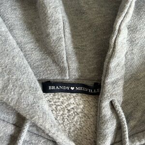 Brandy Melville zipper up hoodie cropped gray